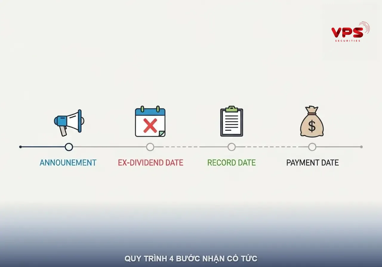 Quy trình 4 bước nhận cổ tức Quy trình 4 bước nhận cổ tức